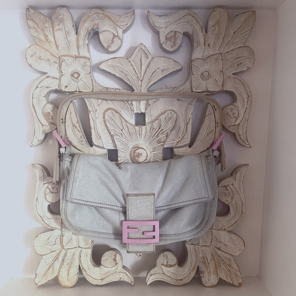 Fendi Baguette Logo Buckle Baby Blue-Pink Bag